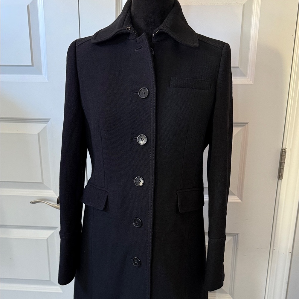 J Crew Elegant Black Women's Wool Coat sz 6P